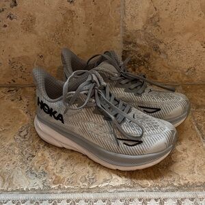 Hoka Light Gray Athletic Shoes